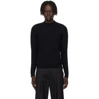 Ernest W. Baker Black Mock Neck Cable-Knit Sweater 252600M201010