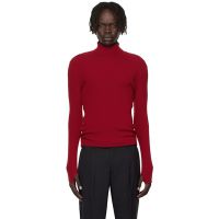 Ernest W. Baker Red Ribbed Turtleneck 252600M205000