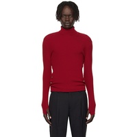 Ernest W. Baker Red Ribbed Turtleneck 252600M205000