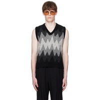 Ernest W. Baker Black & Gray Degrade Jacquard Vest 252600M206000