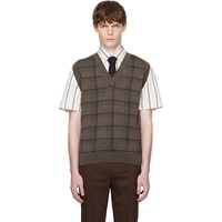 Ernest W. Baker Brown Check Jacquard Vest 252600M206001