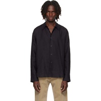 Studio Nicholson Navy Rafe Linen Shirt 252608M192004