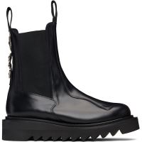 Toga Virilis SSENSE Exclusive Black Hard Leather Chelsea Boots 252688M223001