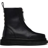 Toga Virilis Black Leather AJ1430 Zip-Up Boots 252688M228002