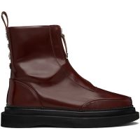 Toga Virilis Brown Leather AJ1430 Zip-Up Boots 252688M228003