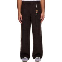 Song for the Mute Burgundy Comfy Wool Wide Leg Trousers 252699M191003