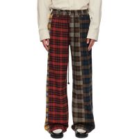 Song for the Mute Multicolor Tartan Flannel Relaxed Lounge Pants 252699M191005