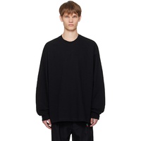 Song for the Mute Black Applique Oversized Crew Neck Sweatshirt 252699M201002