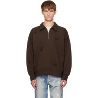 Song for the Mute Brown Daisy Quarter Zip Sweatshirt 18222741