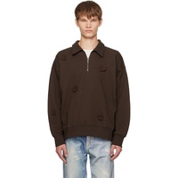 Song for the Mute Brown Daisy Quarter Zip Sweatshirt 252699M212000