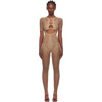 Poster Girl Beige Dinero Leaves Cut Out Playsuit Jumpsuit 252770F070012