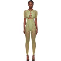 Poster Girl Green Dinero Leaves Cut Out Playsuit Jumpsuit 252770F070013