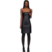 Courreges Black Bustier Lingerie Faux-Leather Minidress 252783F052016
