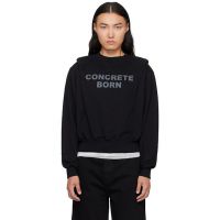 Han Kjobenhavn Black Collared Crewneck Sweatshirt 252827M204001