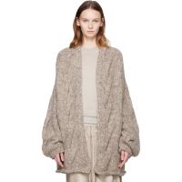 Lauren Manoogian Gray Handknit Cable Cardigan 252874F095023