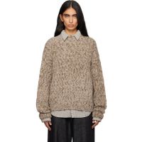 Lauren Manoogian Beige Handknit Paint Rollneck Sweater 252874F096003