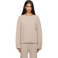 Lauren Manoogian Beige Cable Crewneck Sweater 252874F096012
