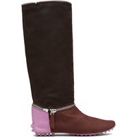 Kiko Kostadinov Burgundy & Brown Modular Driving Boots 252985F113000