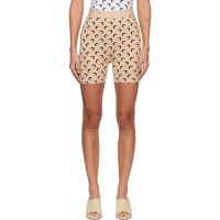 Marine Serre Beige Recycled Moon Jersey Mini Shorts 261020F088001