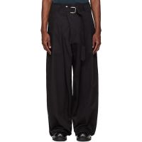 FFFPOSTALSERVICE Black Wide Belted Trousers 261081M191001