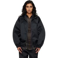 The Frankie Shop Black Baxter Satin Track Jacket 261115F063010