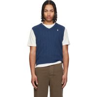 Polo Ralph Lauren Navy Cable-Knit Cotton Sweater Vest 261213M185009