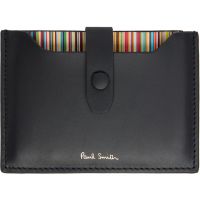 Paul Smith Black Logo Stamp Card Holder 261260M163005