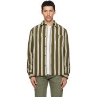 Paul Smith Khaki Cotton-Blend Jersey Stripe Shirt 261260M192000