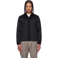 Paul Smith Black & Navy Long Sleeve Jacquard Polo Shirt 261260M192017