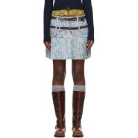 Andersson Bell Blue Python Fade Denim Printed Miniskirt 261375F090003
