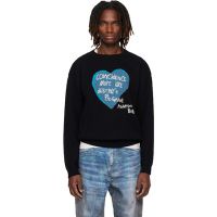 Andersson Bell Black Heart Message Crew-Neck Sweater 261375M201005