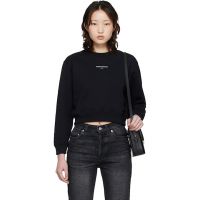 Black Maison Kitsune Paris Cropped Sweatshirt 261389F098008