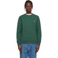Maison Kitsune Green Fox Head Regular Sweatshirt 261389M204026