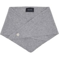 Simone Rocha Gray Embellished Cashmere Neckerchief Scarf 261405F028000