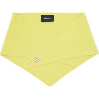 Simone Rocha Green Embellished Cashmere Neckerchief Scarf 261405F028002
