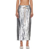 Simone Rocha Silver Column Pencil Midi Skirt 261405F092001