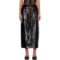 Simone Rocha Black Column Pencil Midi Skirt 261405F092002