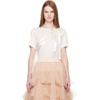 Simone Rocha White Bow Sash Easy T-shirt 261405F110000