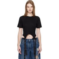 Simone Rocha Black Bow Tail Easy T-shirt 261405F110014
