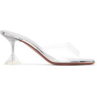 Amina Muaddi Silver Lupita Glass Slipper 70 Heeled Sandals 261415F125016