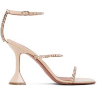 Amina Muaddi Beige Gilda 95 Heeled Sandals 261415F125021