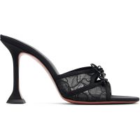 Amina Muaddi Black Eleonora Lace Slipper 95 Heeled Sandals 261415F125026