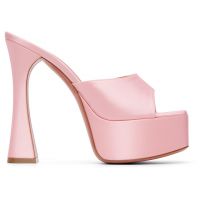 Amina Muaddi Pink Dalida Plateau Slipper 140 Heeled Sandals 261415F125046