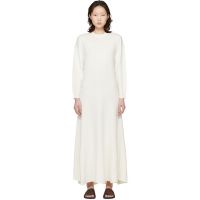 Loulou de Saison White Silk Linen Knit Maxi Dress 261473F052000