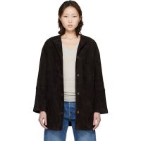 Loulou de Saison Brown Waren Oval Suede Coat 261473F064000