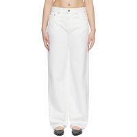 Loulou de Saison White SAMUR LDS Organic Denim Boyfriend Jeans 261473F069000