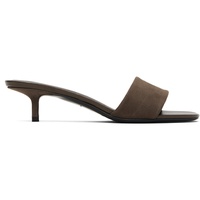 Loulou de Saison Brown Sarafina Kitten Mule Heeled Sandals 261473F125000