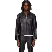 Ernest W. Baker Black Studded Leather Jacket 261600M181000