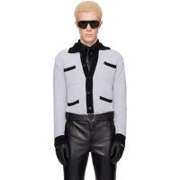 Ernest W. Baker Gray Four Pocket Boucle Cardigan 261600M200004