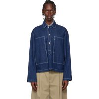 Studio Nicholson Indigo Aaron Levine Edition York Popover Denim Shirt 261608M192000